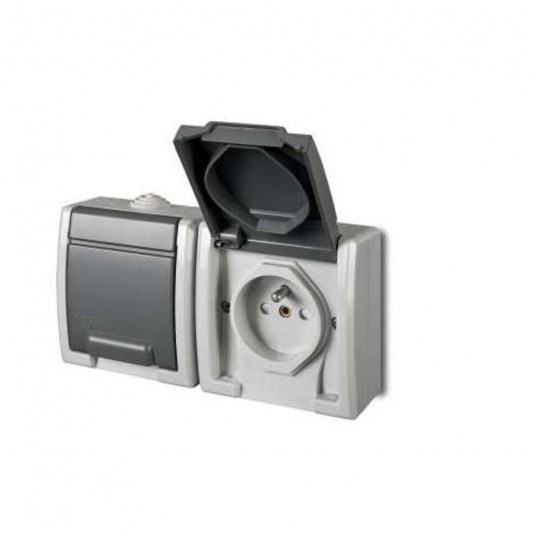 AQUANT 2K gn. nt. podw. z uziem IP55 szary -zdjęcie numer 1