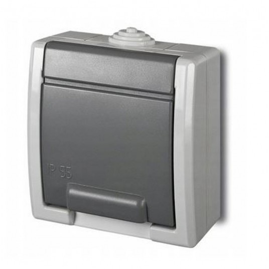 AQUANT 2K gn. nt. poj. z uziem IP55 szary -zdjęcie numer 1