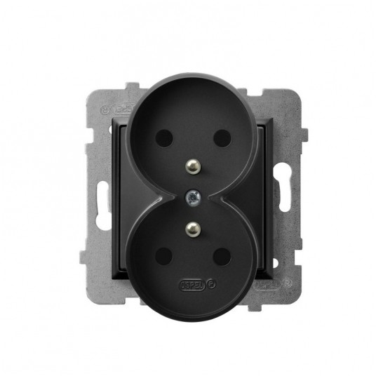 ARIA Gniazdo podwójne z/u czarny metalik -zdjęcie numer 1