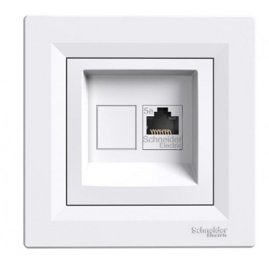 ASFORA Gniazdo komputerowe poj. RJ45 kat.5e biał -zdjęcie numer 1