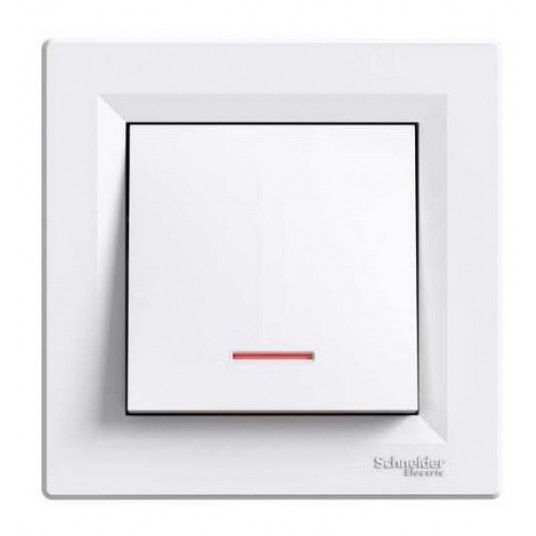 ASFORA Łącznik jednobiegunowy podświetlany biały -zdjęcie numer 1