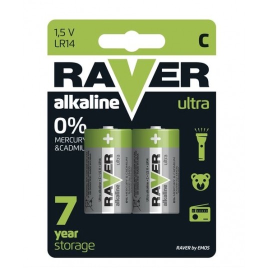 Bateria alkaliczna LR14/C RAVER ( 2 szt.) -zdjęcie numer 1