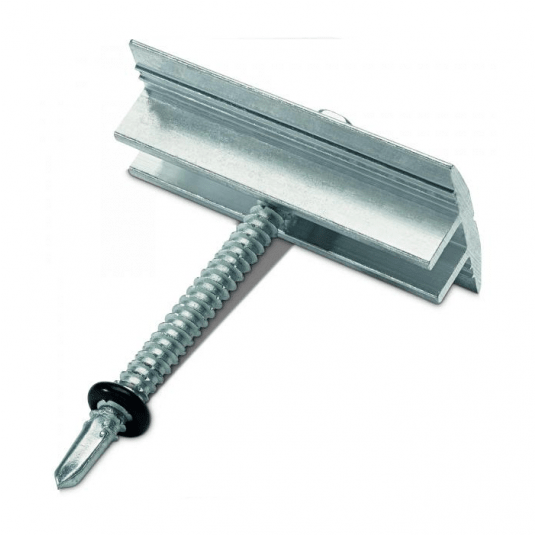 Baywa klema środkowa 28-42mm, dach płaski, srebrna -zdjęcie numer 1