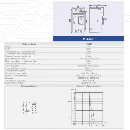 Bezpiecznik MCCB PowerLab 250A z obudową IP65 -zdjęcie numer 2