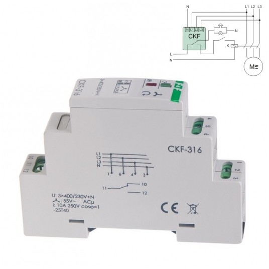 Czujnik kolejności i zaniku faz CKF-316 -zdjęcie numer 1