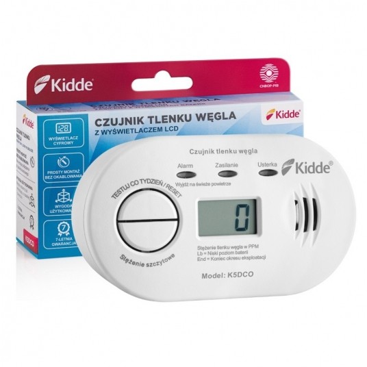 Czujnik tlenku węgla czadu 5DCO KIDDE wyśw. LCD -zdjęcie numer 1