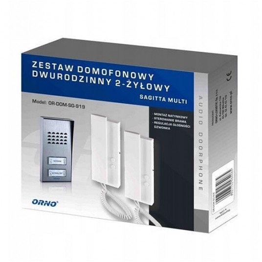 Domofon 1-rodzinny ORNO ENSIS wandaloodporny -zdjęcie numer 2
