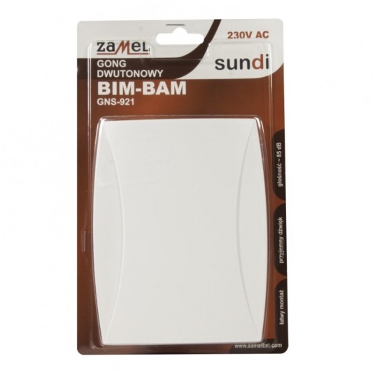 Dzwonek dwutonowy BIM-BAM 230V biały GNS-921-BIA -zdjęcie numer 1