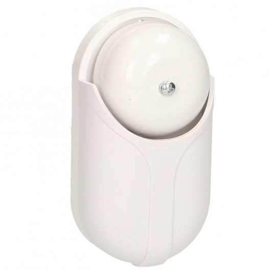 Dzwonek elektromechaniczny czaszowy 230V 90dB biał -zdjęcie numer 1