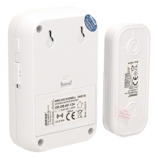 Dzwonek Fado DC bateryjny biały IP44 80m -zdjęcie numer 2