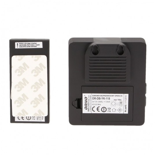 Dzwonek OPERA DC bateryjny czarny IP44 100m -zdjęcie numer 2