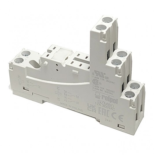 Gniazdo do przekaźnika GZM80 szare na szynę -zdjęcie numer 1