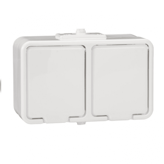 Gniazdo elektryczne podw. CEDAR 2x2P+Z białe -zdjęcie numer 1