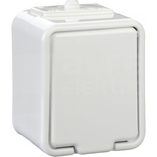 Gniazdo elektryczne pojed. CEDAR 2P+Z białe/czarne -zdjęcie numer 1