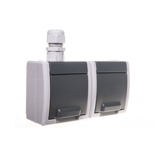 Gniazdo hermetyczne AQUANT podwój. N/T 2x2P+Z IP65 -zdjęcie numer 1