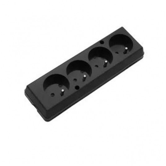 Gniazdo przedłużacza 4 gn.z uziem. 16A 250V czarne -zdjęcie numer 1