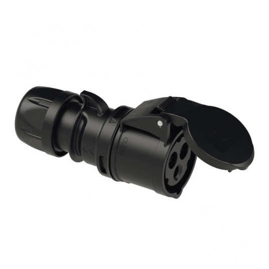 Gniazdo przem. przenośne 16A 3P czarne IP67 -zdjęcie numer 1