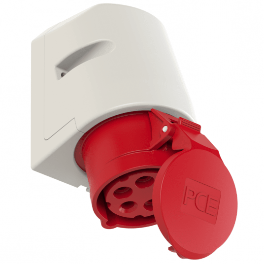 Gniazdo siłowe stałe 16A 5P 400V IP44 czerwone PCE -zdjęcie numer 1