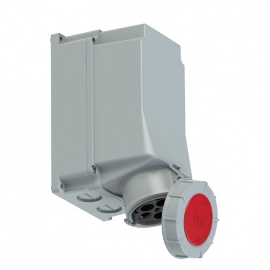 Gniazdo stałe 125A 5P 400V czerwone IP67 -zdjęcie numer 1