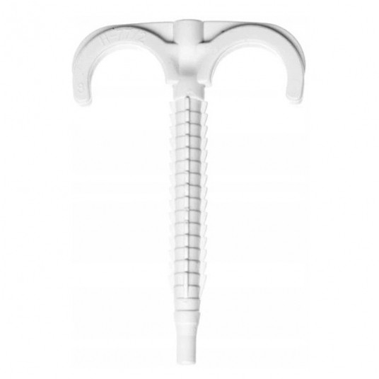Hak podwójny H48/2 do rur 21mm biały -zdjęcie numer 1