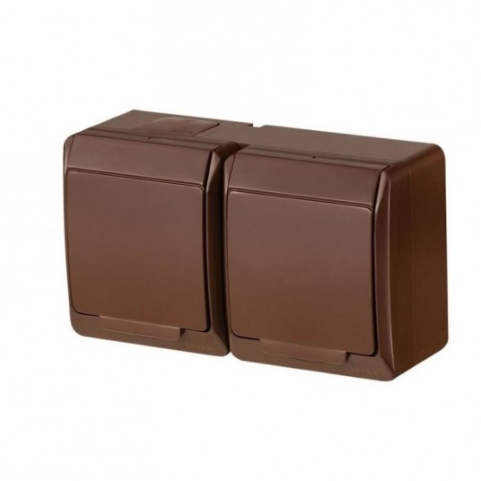 HERMES Gniazdo GNT 0322-06 podwójne herm. 16A IP44 -zdjęcie numer 1