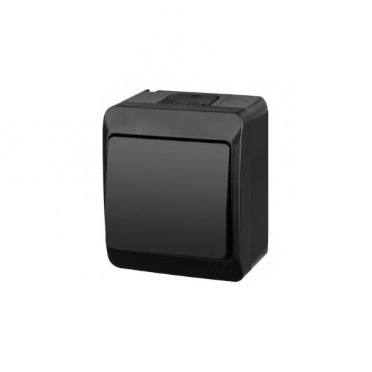 HERMES Łącznik natynkowy 1-biegunowy czarny IP44 -zdjęcie numer 1