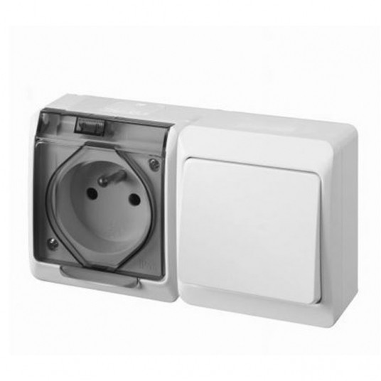 HERMES Łącznik schodowy+ gniazdo z/u GNT 0327-11 -zdjęcie numer 1