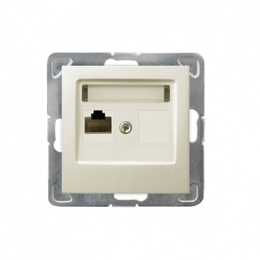 IMPRESJA Gniazdo komputerowe poj.RJ45 kat.5e ecru -zdjęcie numer 1