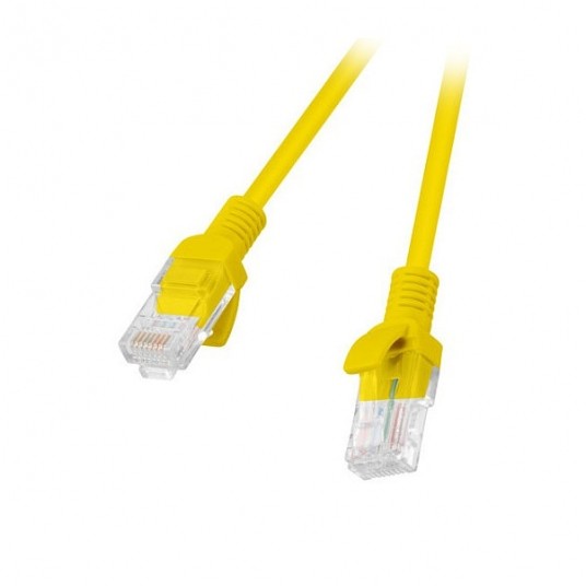 Kabel LAN kat5e 0,50m osłonka Patchcord żółty -zdjęcie numer 1