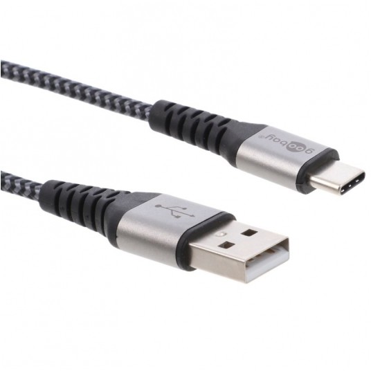 Kabel USB-C do USB-A tekstylny 1m 3A -zdjęcie numer 1