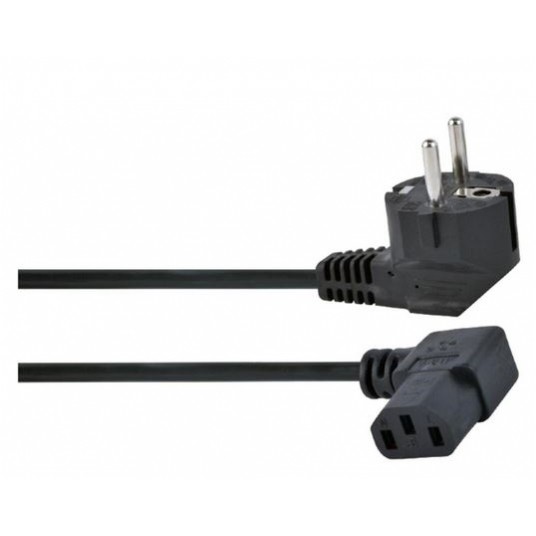 Kabel zasilający PC 1.5m komputerowy kątowy -zdjęcie numer 1