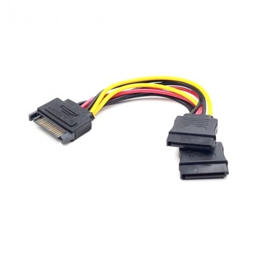 Kabel zasilalący do dysku SATA M - 2x SATA F 15cm -zdjęcie numer 1