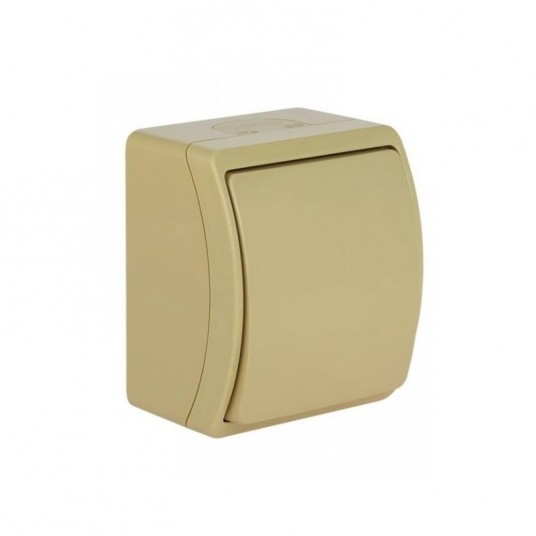 KOALA Łącznik jednobiegunowy IP44 beż n/t -zdjęcie numer 1