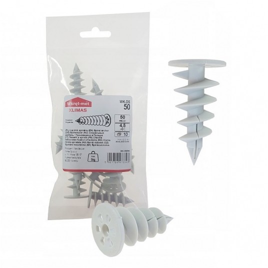 Kołek do styropianu 50mm, ślimak (opa) WK-DS050 -zdjęcie numer 1