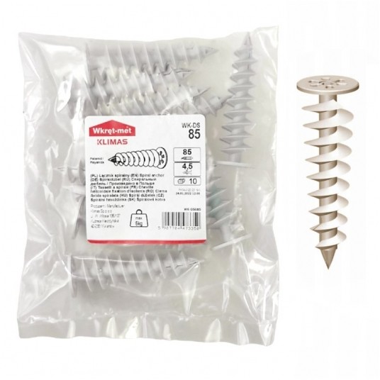 Kołek do styropianu WK-DS085 85mm, ślimak (opak) -zdjęcie numer 1