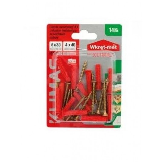 Kołek(łącz.)uniwer.z wkrętem Pz BSFXP 6/30x40 14sz -zdjęcie numer 1