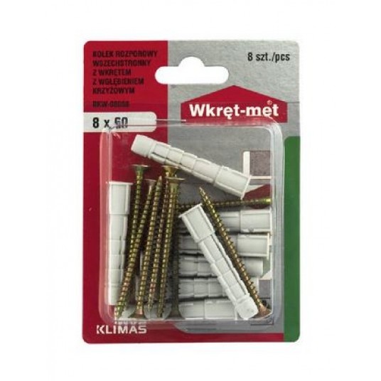 Kołek uniwersalny koł. BKW 8x60 8 szt -zdjęcie numer 1