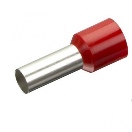 Końcówka tulejkowa izolowana HI 10/18 czerwony DIN -zdjęcie numer 1