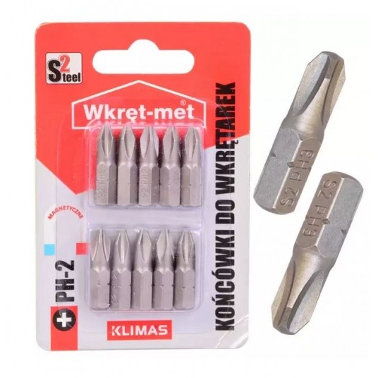 Końcówki do wkrętarki magnetyczne PH 2x25 10 szt -zdjęcie numer 1