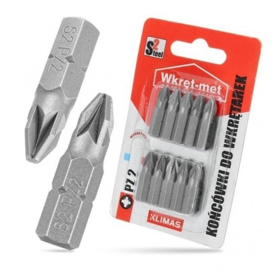Końcówki do wkrętarki magnetyczne PZ 2x25 10 szt -zdjęcie numer 1