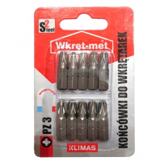 Końcówki do wkrętarki magnetyczne PZ 3x25 10 szt -zdjęcie numer 1