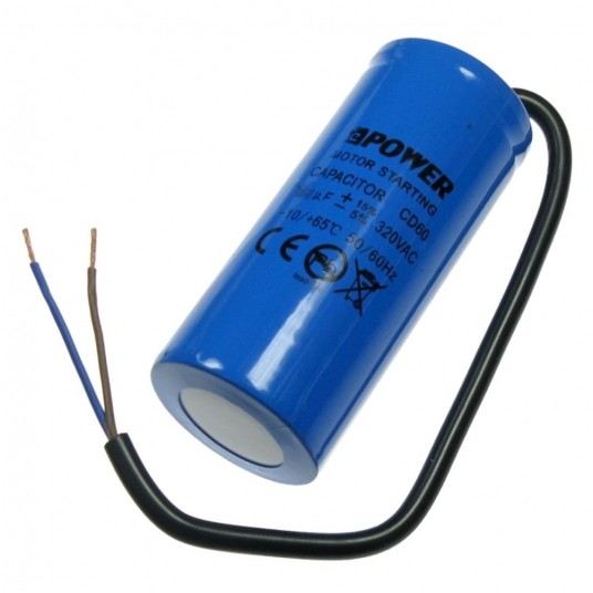 Kondensator rozruchowy 120uF 320V przewody -zdjęcie numer 1