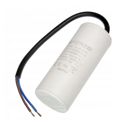 Kondensator rozruchowy 20uF 450V przewody -zdjęcie numer 1