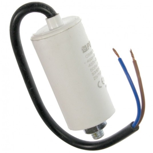 Kondensator rozruchowy 4uF 450V przewody z śrubą -zdjęcie numer 1