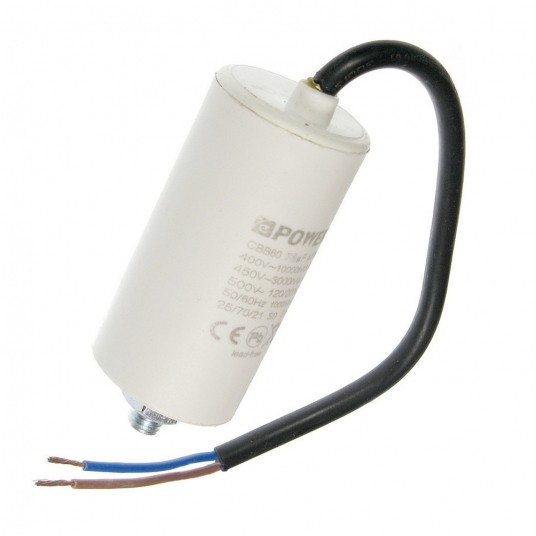 Kondensator rozruchowy 7.5uF 450V przewody z śrubą -zdjęcie numer 1