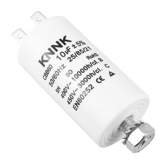 Kondensator rozruchowy 8uF 450V konektory -zdjęcie numer 1