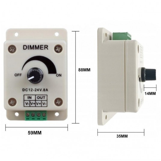 Kontroler LED ściemniacz manualny DIMMER 12V 24V -zdjęcie numer 2