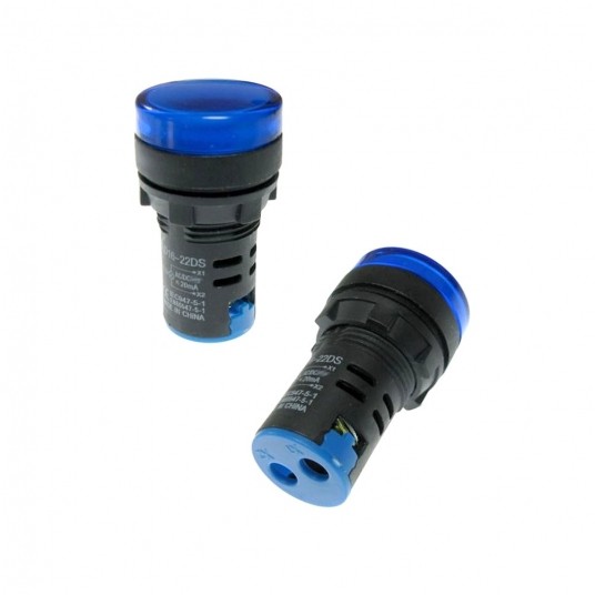 Kontrolka LED 220V niebieska 22mm AD16 1szt. -zdjęcie numer 1