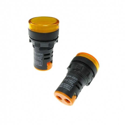 Kontrolka LED 220V żółta 22mm AD16 1szt. -zdjęcie numer 1