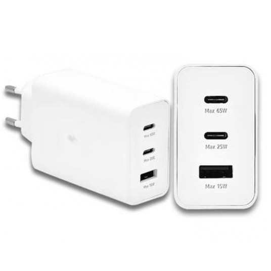 Ładowarka sieciowa PD PD 2xUSB-C 1xUSB 65W biała -zdjęcie numer 1
